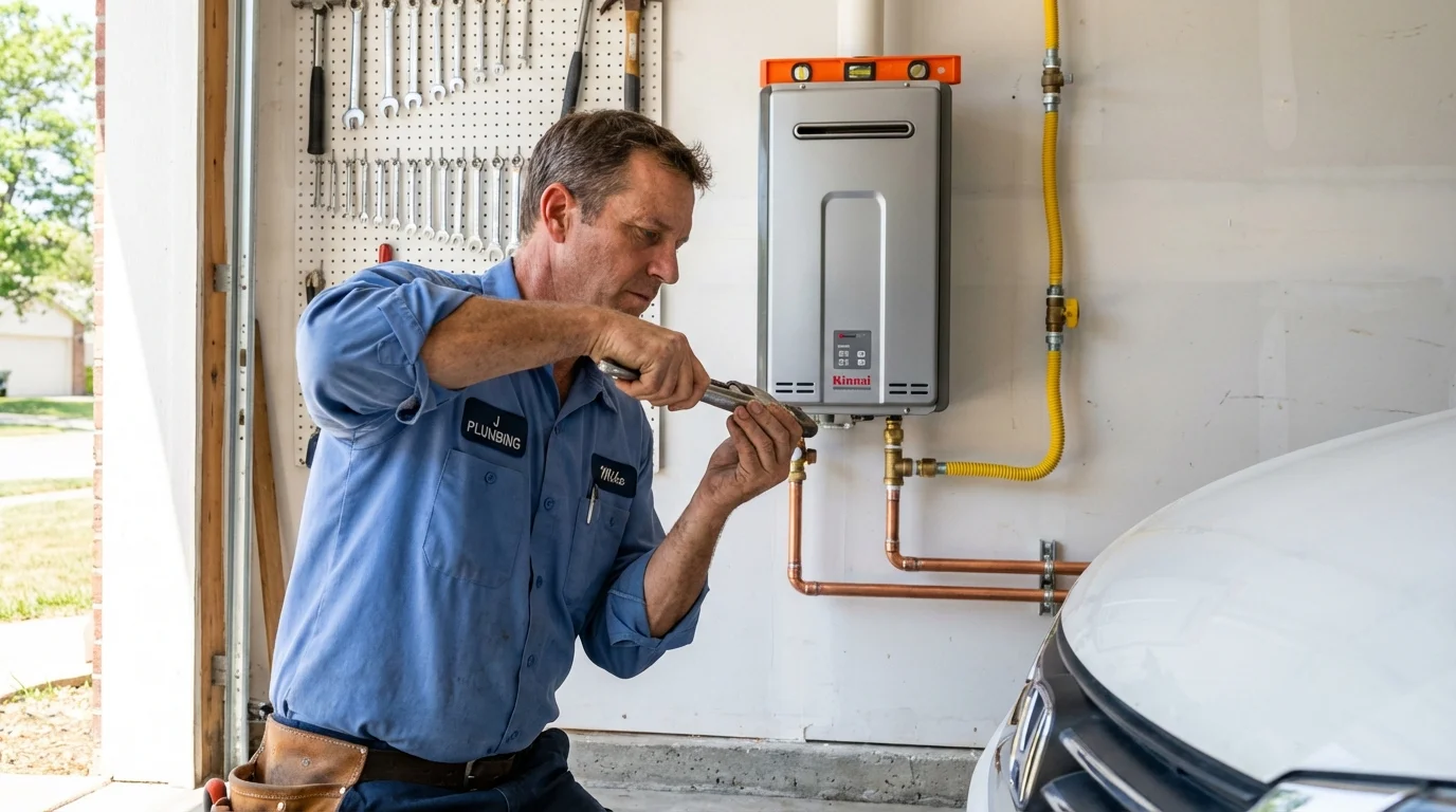 Tankless water heater installation by a Johns Plumbing LLC plumber in Rio